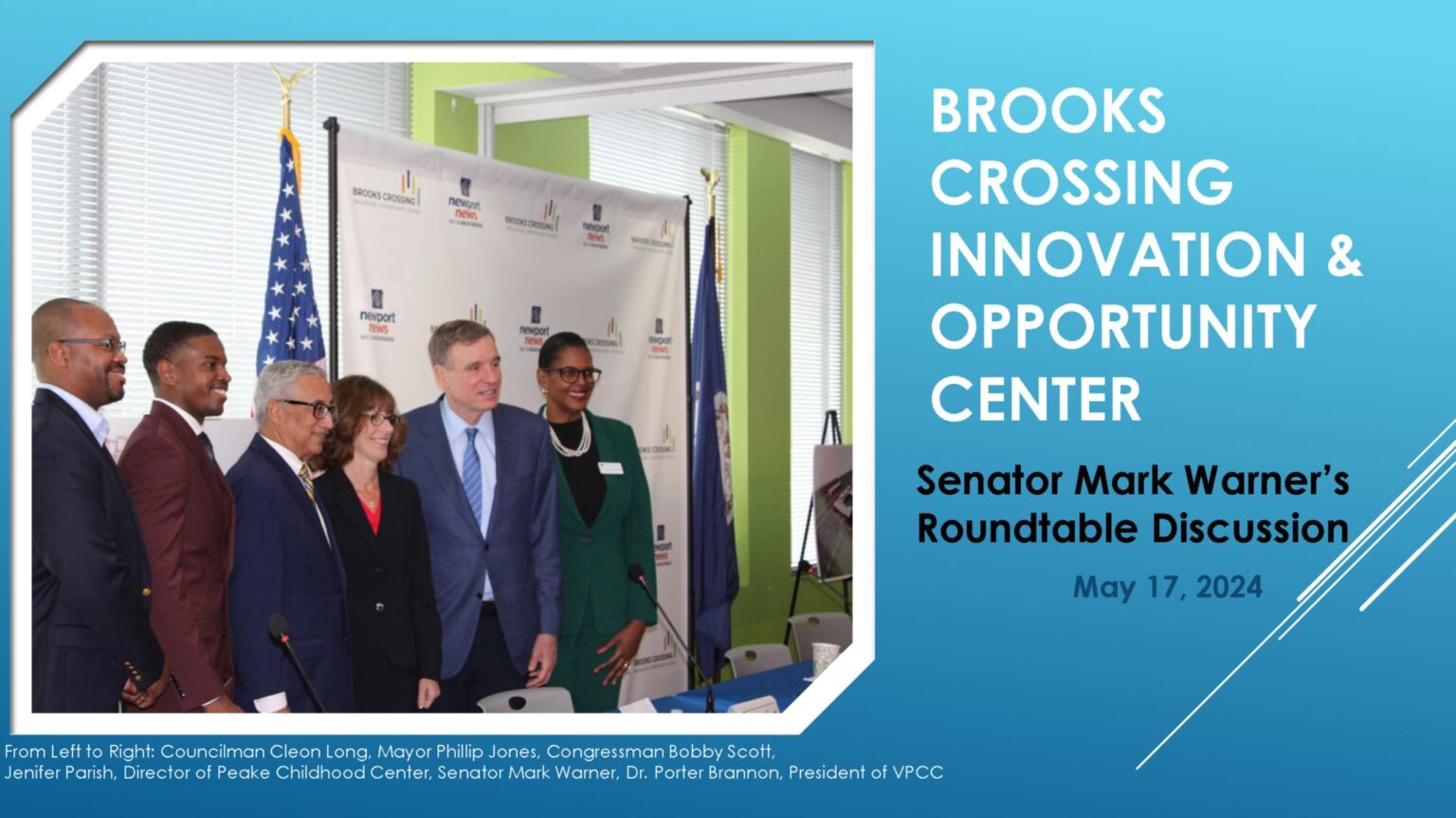 Senator Mark Warners Childcare Round Table - Brooks Crossing Innovation ...